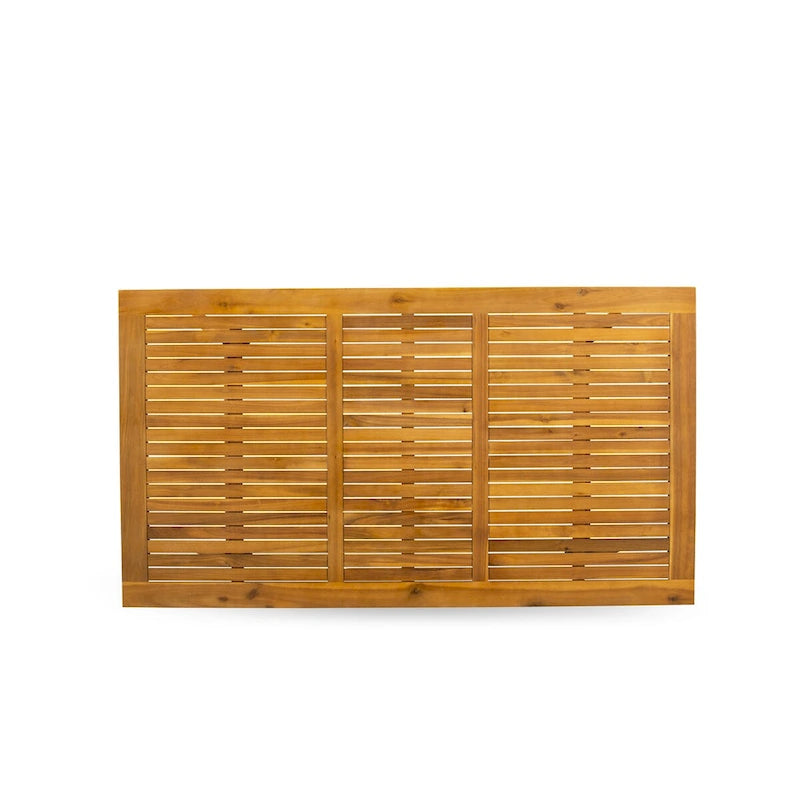 Outdoor Dining Set - Chairs with High Slatted Back and Rectangle Table with Wooden 4 legs - Natural Oil Finish (Pieces option)