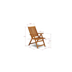 Outdoor Dining Set - Chairs with High Slatted Back and Rectangle Table with Wooden 4 legs - Natural Oil Finish (Pieces option)