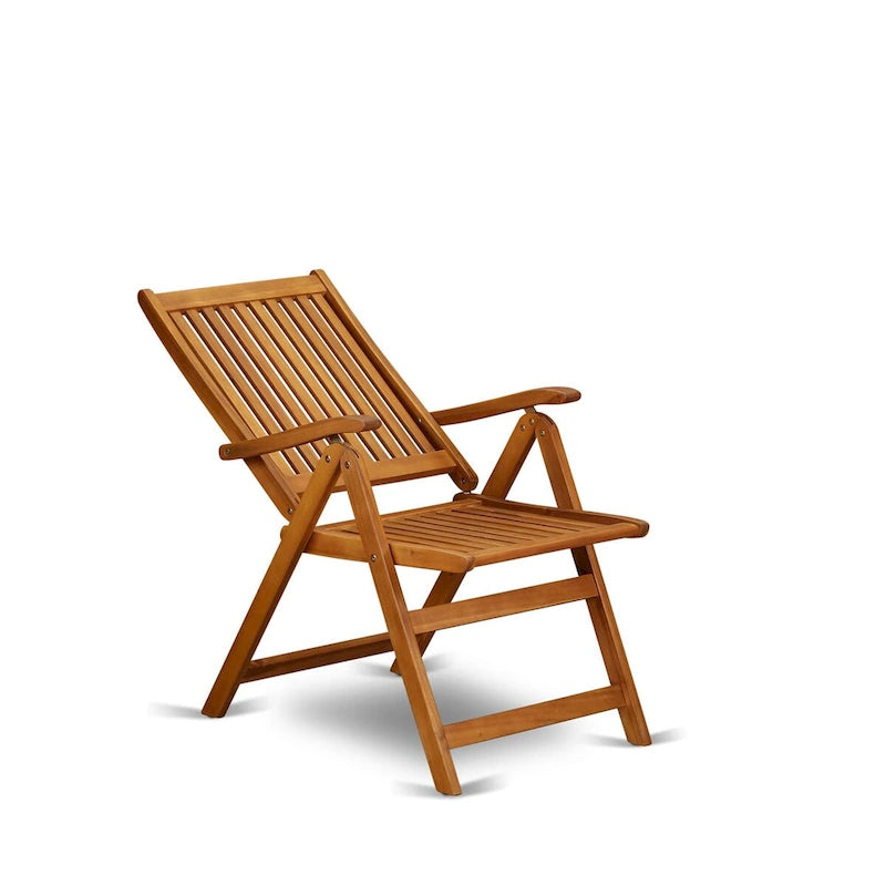 Outdoor Dining Set - Chairs with High Slatted Back and Rectangle Table with Wooden 4 legs - Natural Oil Finish (Pieces option)