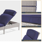 LIVOOSUN Patio Chair Rattan Single Lounge Water-Repellent Cushion