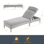 LIVOOSUN Patio Chair Rattan Single Lounge Water-Repellent Cushion