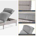 LIVOOSUN Patio Chair Rattan Single Lounge Water-Repellent Cushion