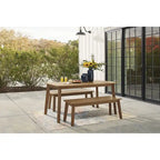 Signature Design by Ashley Janiyah Light Brown 3-Piece Outdoor Dining Package - 59W x 32D x 30H