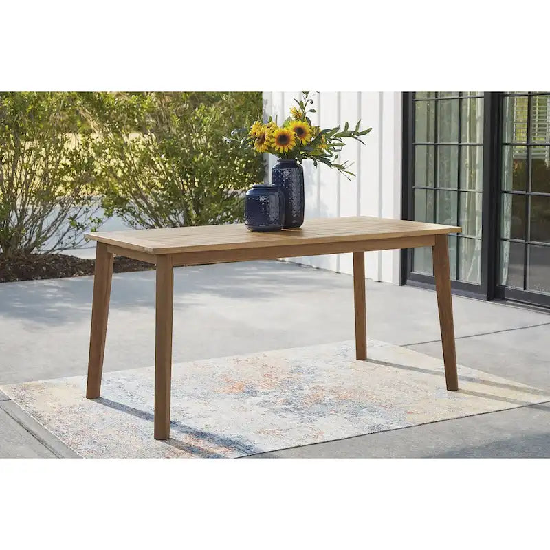 Signature Design by Ashley Janiyah Light Brown 3-Piece Outdoor Dining Package - 59W x 32D x 30H