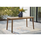 Signature Design by Ashley Janiyah Light Brown 3-Piece Outdoor Dining Package - 59W x 32D x 30H