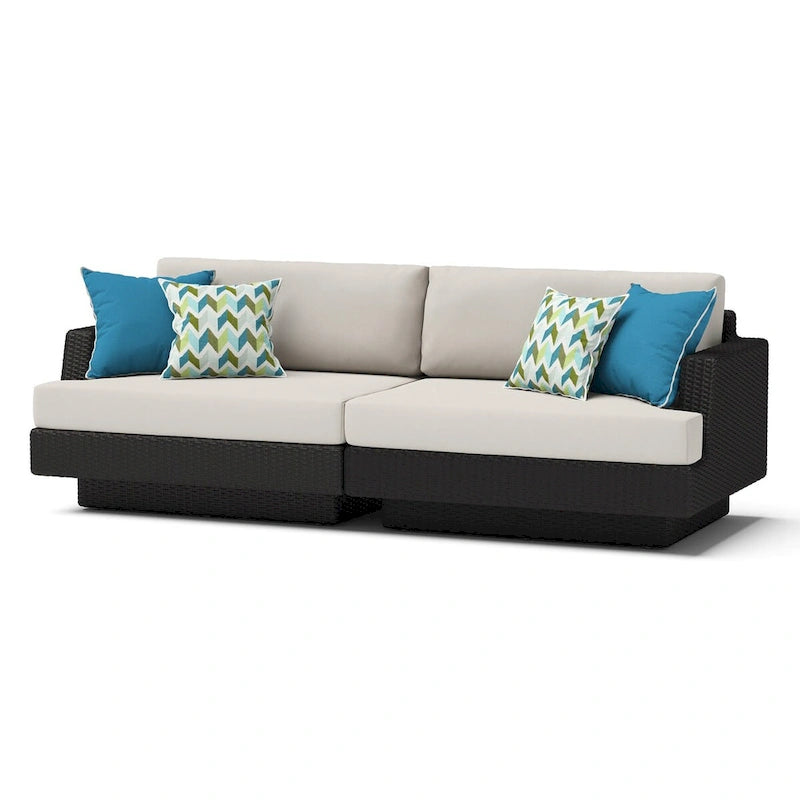 Portofino Comfort 8 Piece Sunbrella Outdoor Patio Motion Fire Seating
