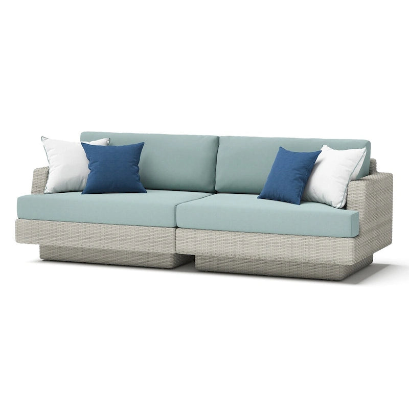 Portofino Comfort 8 Piece Sunbrella Outdoor Patio Motion Fire Seating