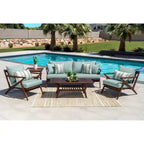 Vaughn 5 Piece Sunsharp Outdoor Patio Seating Set - Bliss Blue
