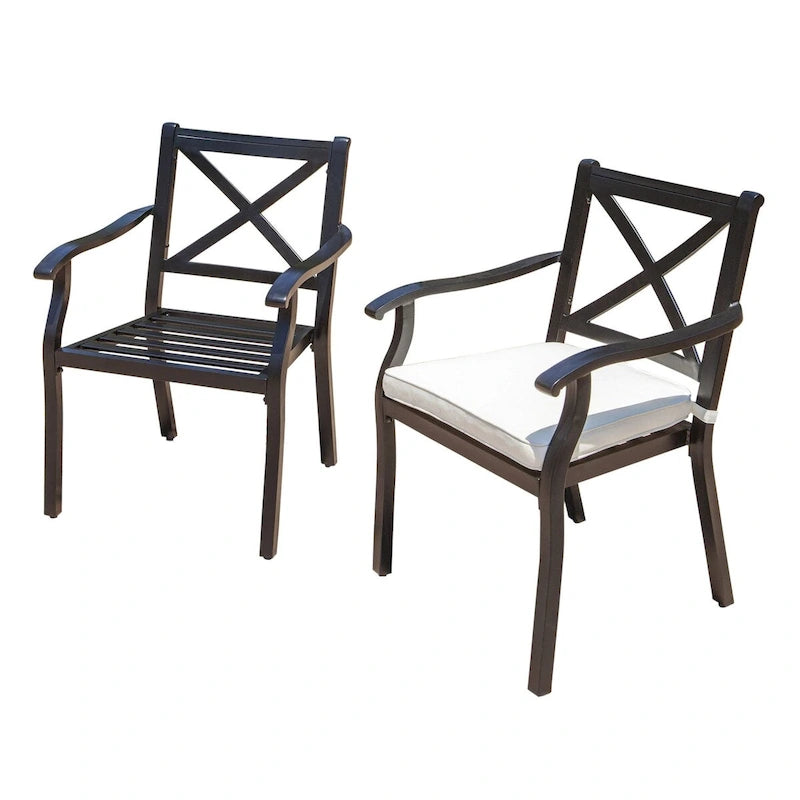Outdoor Aluminum Dining Chairs Set Of 2