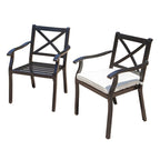 Outdoor Aluminum Dining Chairs Set Of 2