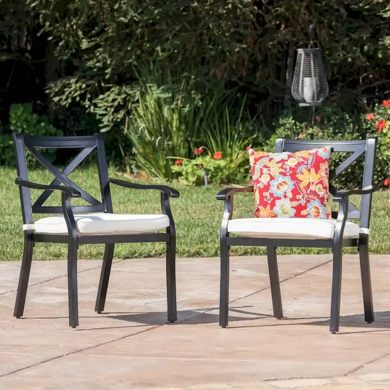 Outdoor Aluminum Dining Chairs Set Of 2