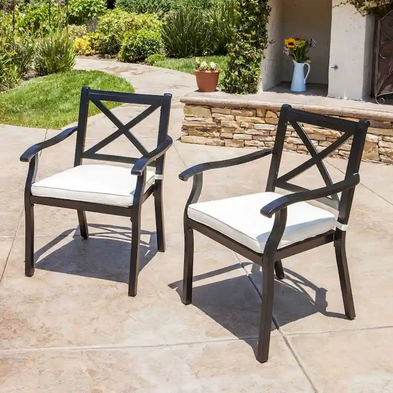 Outdoor Aluminum Dining Chairs Set Of 2