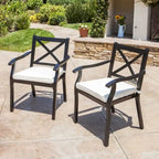 Outdoor Aluminum Dining Chairs Set Of 2