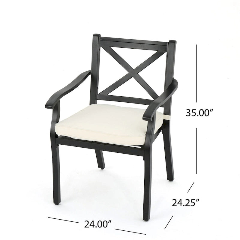 Outdoor Aluminum Dining Chairs Set Of 2