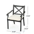 Outdoor Aluminum Dining Chairs Set Of 2