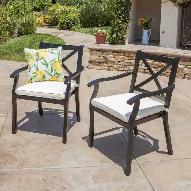 Outdoor Aluminum Dining Chairs Set Of 2