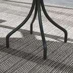 Outdoor Side Table,Patio Round Coffee Table with Steel Frame and Slat Tabletop