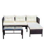 3 piece Outdoor Patio Wicker Rattan Sectional Sofa W/Cushions