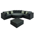 7 PCS Outdoor Wicker Sofa Set, Rattan Sofa Lounger