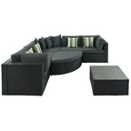 7 PCS Outdoor Wicker Sofa Set, Rattan Sofa Lounger