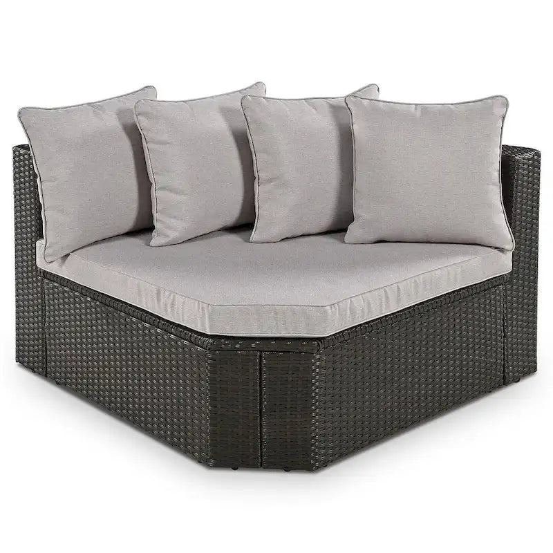 7 PCS Outdoor Wicker Sofa Set, Rattan Sofa Lounger