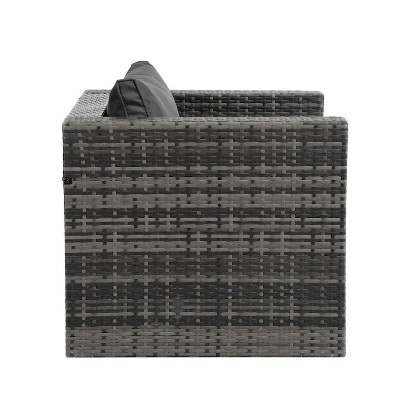 Patio Furniture, Outdoor Furniture, Seasonal PE Wicker Furniture, 6 Set Wicker Furniture With Tempered Glass Coffee Table