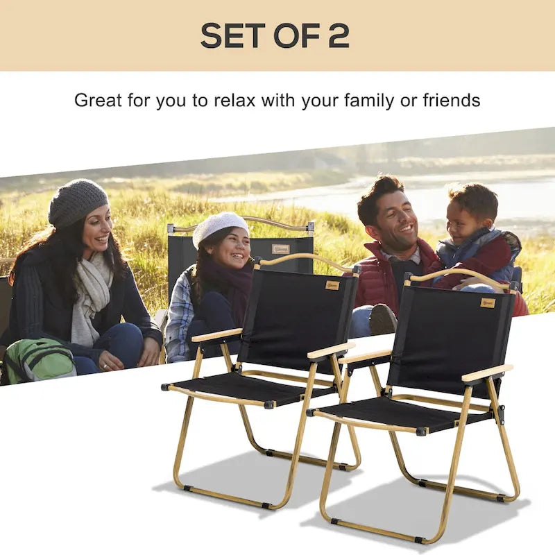 2 Pack Folding Camping Chair, Lightweight & Portable Beach Chairs Armchairs, for Festivals, Picnic and Hiking