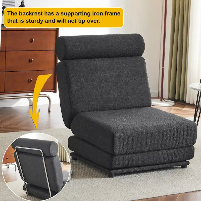 Single Sofa Chair Foldable Single Sofa Bed with Pillow