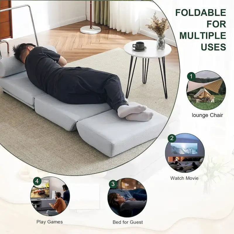Single Sofa Chair Foldable Single Sofa Bed with Pillow