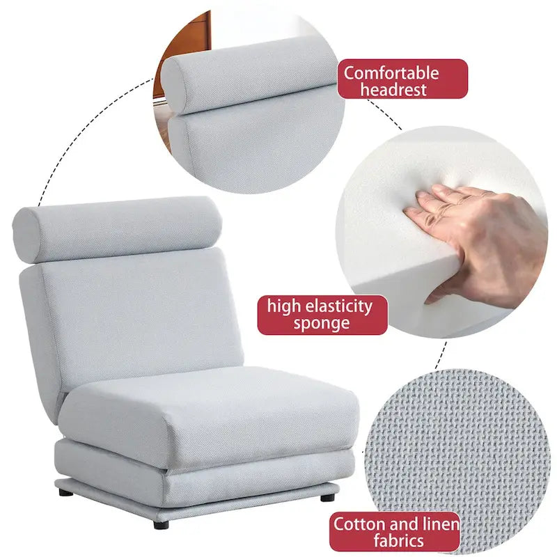 Single Sofa Chair Foldable Single Sofa Bed with Pillow