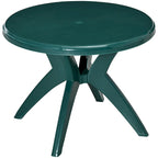 36.25 Dia Round Plastic Patio Table with Umbrella Hole, Outdoor Bistro Dining Table, for Bar, Garden, Backyard, Poolside, Yard