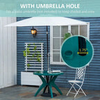 36.25 Dia Round Plastic Patio Table with Umbrella Hole, Outdoor Bistro Dining Table, for Bar, Garden, Backyard, Poolside, Yard