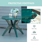 36.25 Dia Round Plastic Patio Table with Umbrella Hole, Outdoor Bistro Dining Table, for Bar, Garden, Backyard, Poolside, Yard