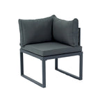 Set of 4 L Shaped Patio Wicker Conversation Set Outdoor 5 Seater Sectional Sofa with Side Table & Coffee Table