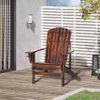 Wooden Adirondack Chair, Outdoor Patio Lawn Chair with Cup Holder, Weather Resistant Lawn Furniture, Classic Lounge