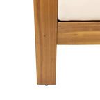 Outdoor Acacia Wood Club Chairs w/ Cushions, Patio Chairs Set of 2