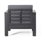 Outdoor Acacia Wood Club Chairs w/ Cushions, Patio Chairs Set of 2