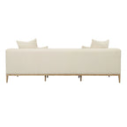 Linen Blend Upholstered Sofa with Pillows – Beige, Minimalist Style, Seats 3