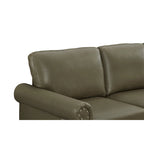 Faux Leather Loveseat with Storage – Burgundy / Grey / Black, Nailhead Trim, Seats 2