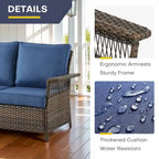Gymojoy Patio Wicker Rattan Club Chairs - Brown