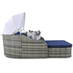 Outdoor Adjustable Canopy Sunbed Loveseat Set