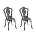 Set of 2 Cast Aluminum Bistro Chairs