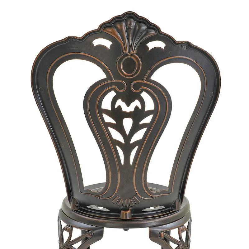 Set of 2 Cast Aluminum Bistro Chairs