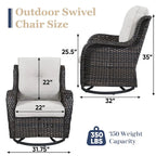 Rattan Rocker Chairs with High Back - Brown