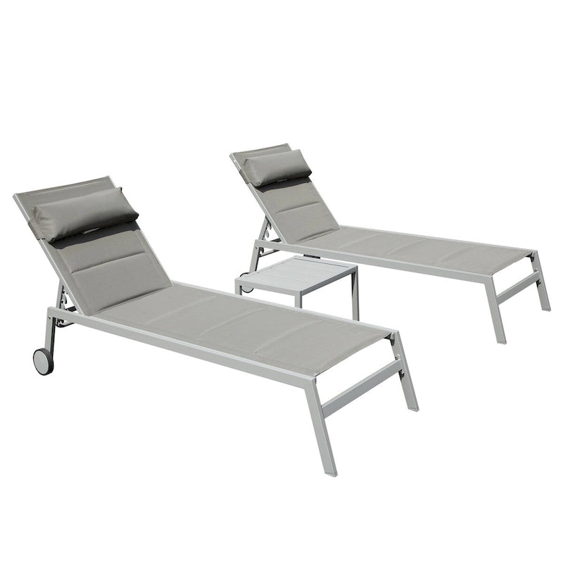 Outdoor Patio Chaise Lounge Set of 3