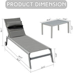 Outdoor Patio Chaise Lounge Set of 3