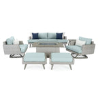 Portofino Casual 7 Piece Sunbrella Outdoor Patio Motion Fire Seating Set