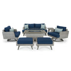 Portofino Casual 7 Piece Sunbrella Outdoor Patio Motion Fire Seating Set