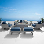 Portofino Casual 7 Piece Sunbrella Outdoor Patio Motion Fire Seating Set