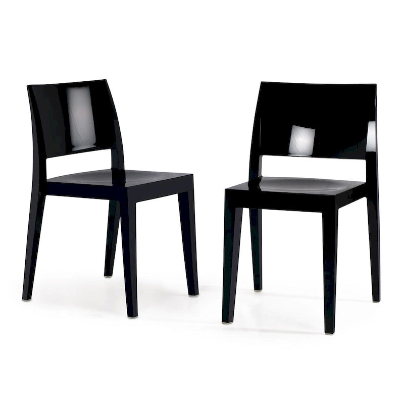 WRGHOME Modern Stacking Patio Dining Side Chair Indoor/Outdoor (Set of 2) - 31.10 H X 19.29 W X 19.68 D